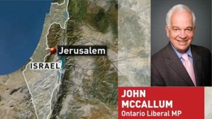 John McCallum and a map of Israel